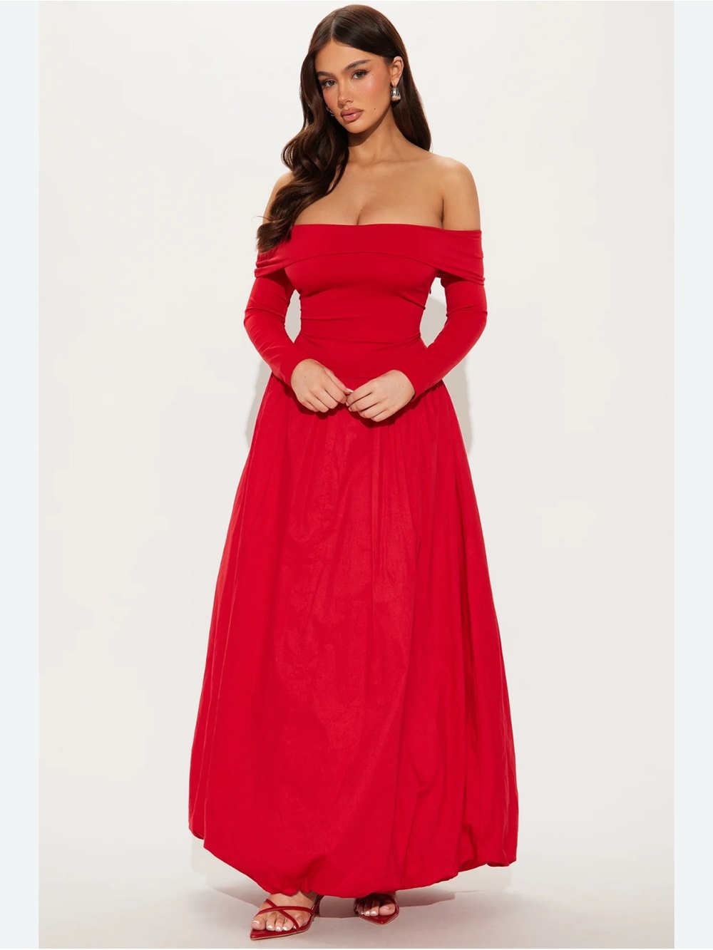 Fashion nova Melanie Poplin Maxi Dress - Red size m new
